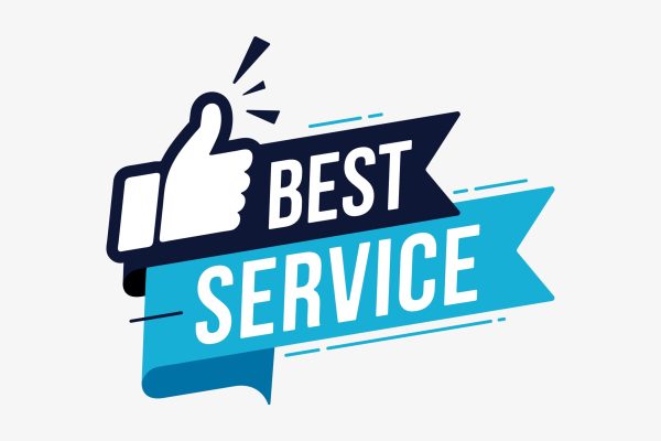 Best service label sign for banner promotion vector illustration